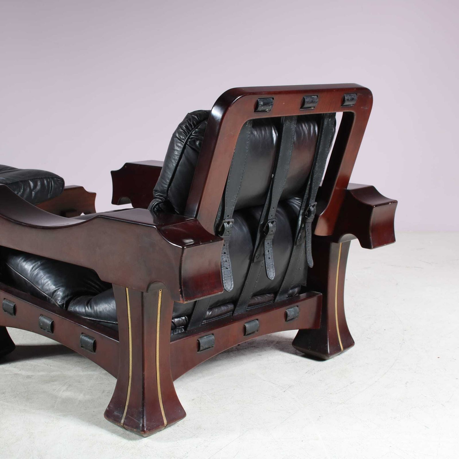 Furniture Italian Lounge Chair With Foot Stool By Luciano Frigerio, 1970 photo
