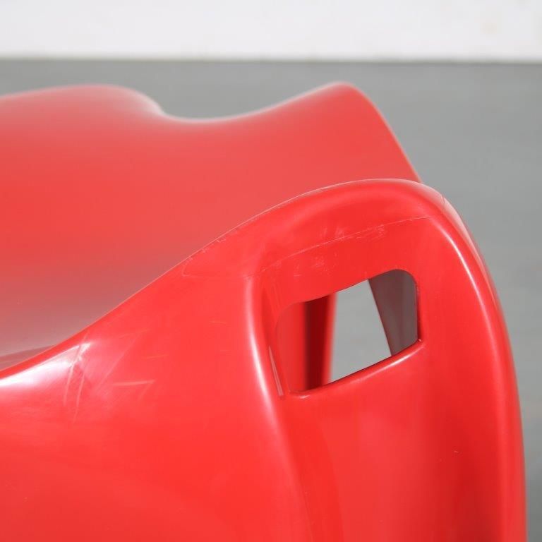 2000s Red “Casalino” Stool By Alexander Begge For Casala, Germany – Large Stock! photo buy