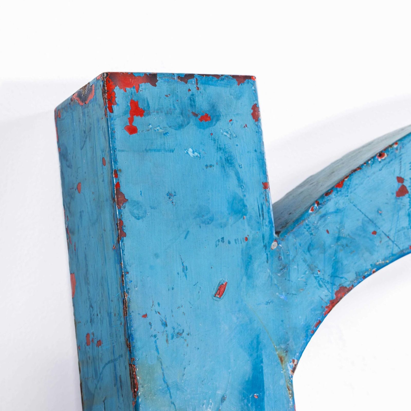 1950's Very Large Heavy Industrial Sign Letter   Blue R photo furniture