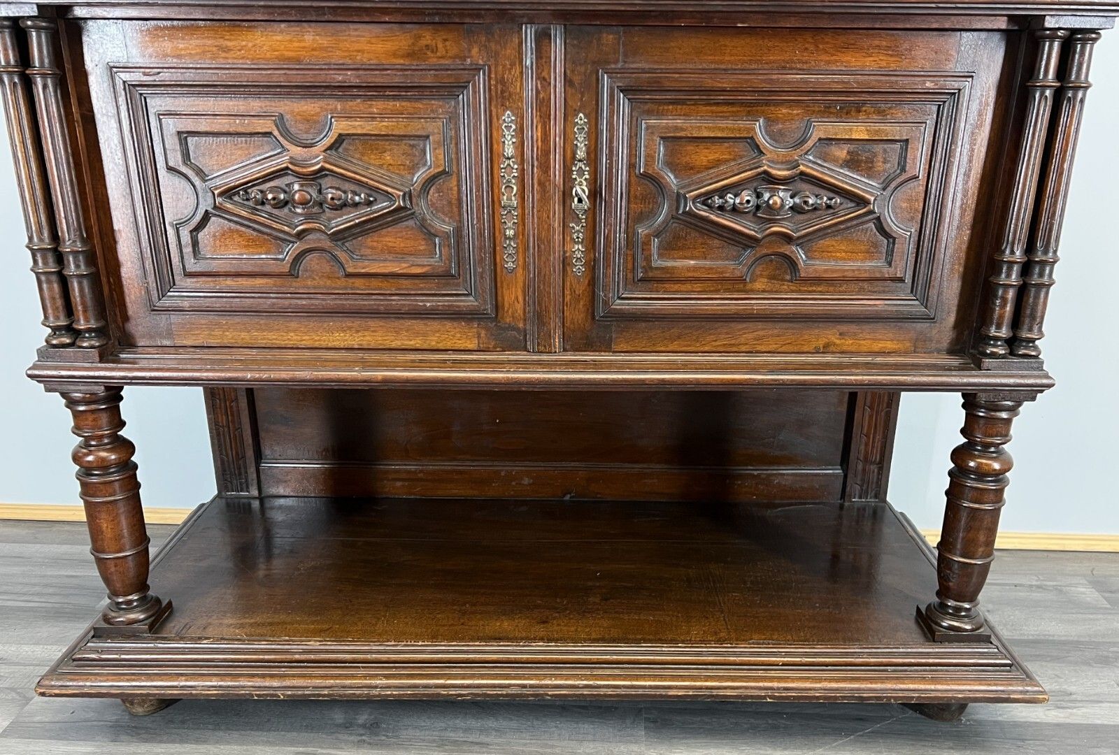 Sideboard Antique French Walnut Marble Cabinet Cupboard Display Lot 3576 photo buy
