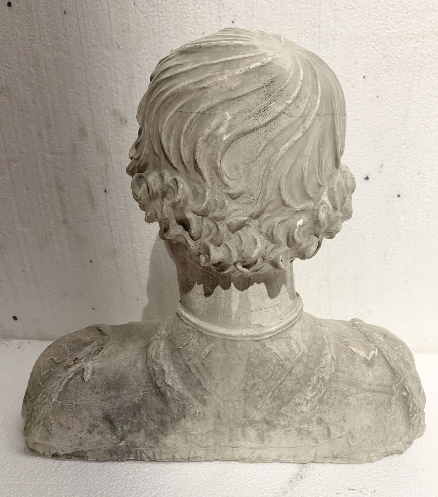 Sculpted Plaster Cast Bust Of A Young Man 20th Century photo for sale