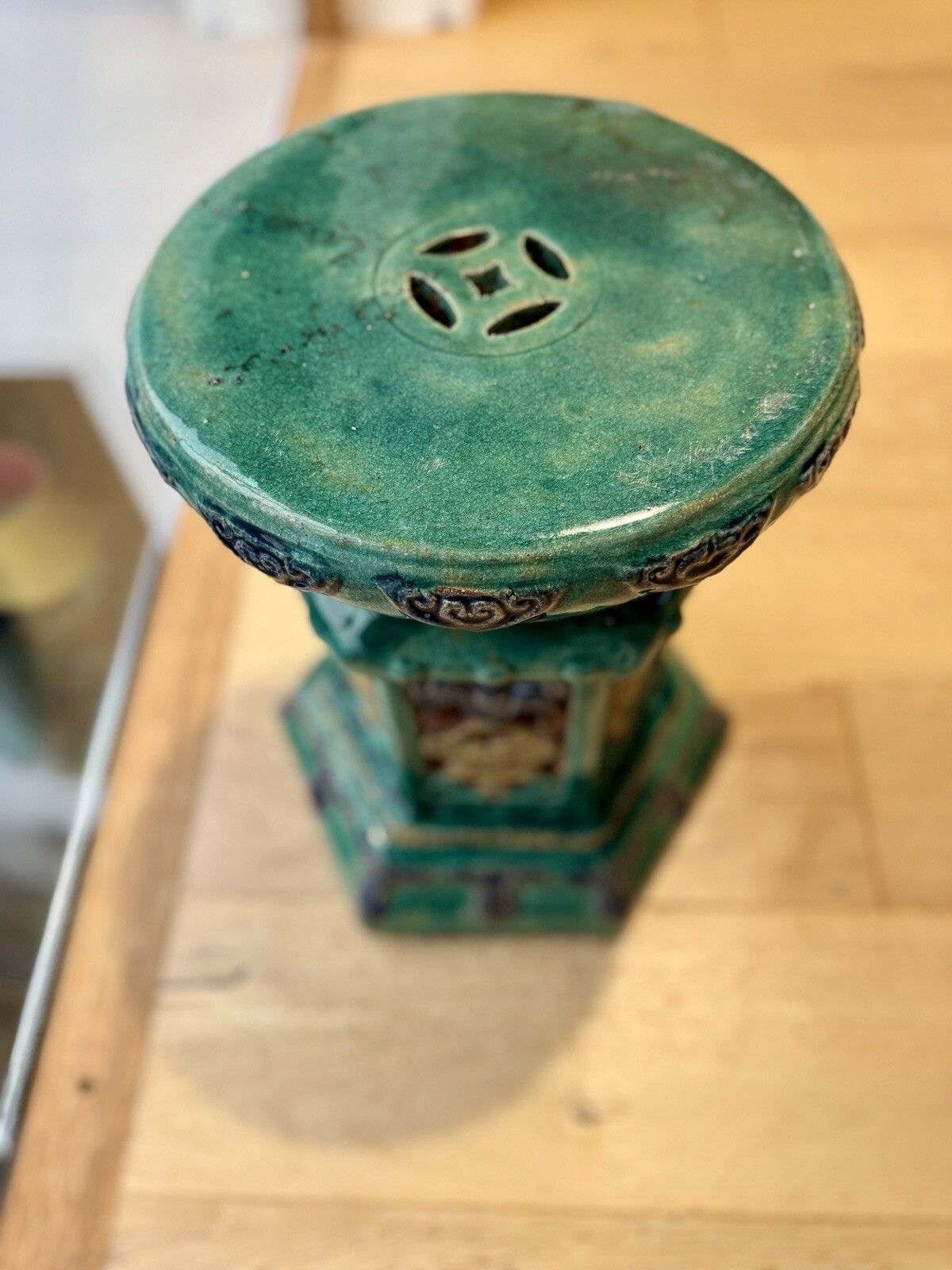photo furniture Vintage Mid 20th Century Chinese Earthenware Jardiniere / Pot Stand