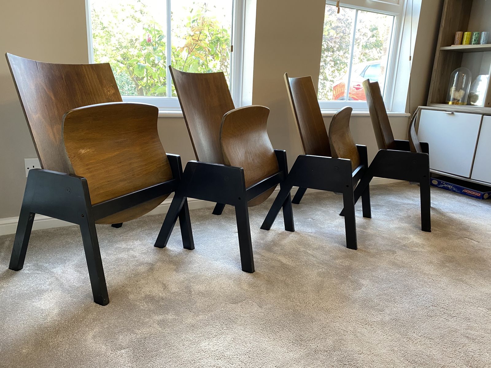 4 Folding Auditorium Chairs   1970s   West Germany photo Furniture
