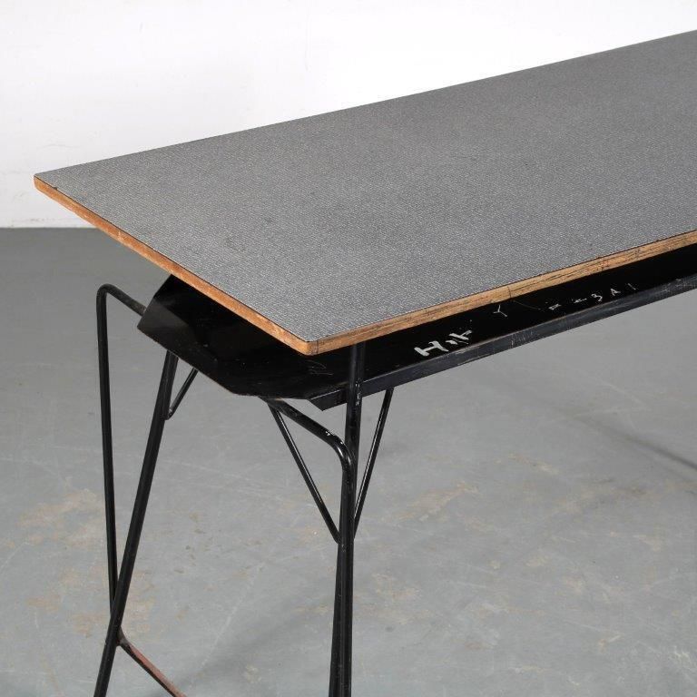 Furniture Willy Van Der Meeren Teacher’s Desk For Tubax, Belgium 1950 photo