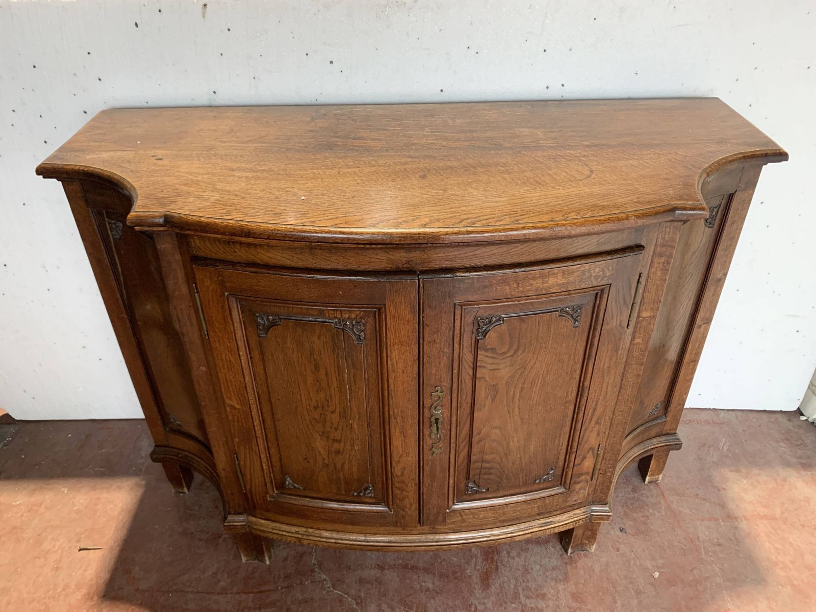 Louis XIV Style Sideboard In Solid Oak 19th Century photo vintage
