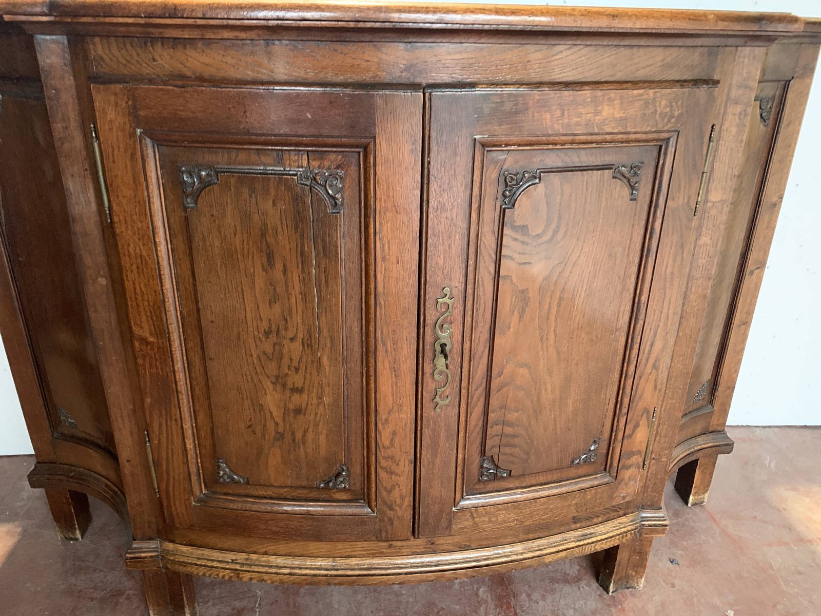 825.0 Louis XIV Style Sideboard In Solid Oak 19th Century photo
