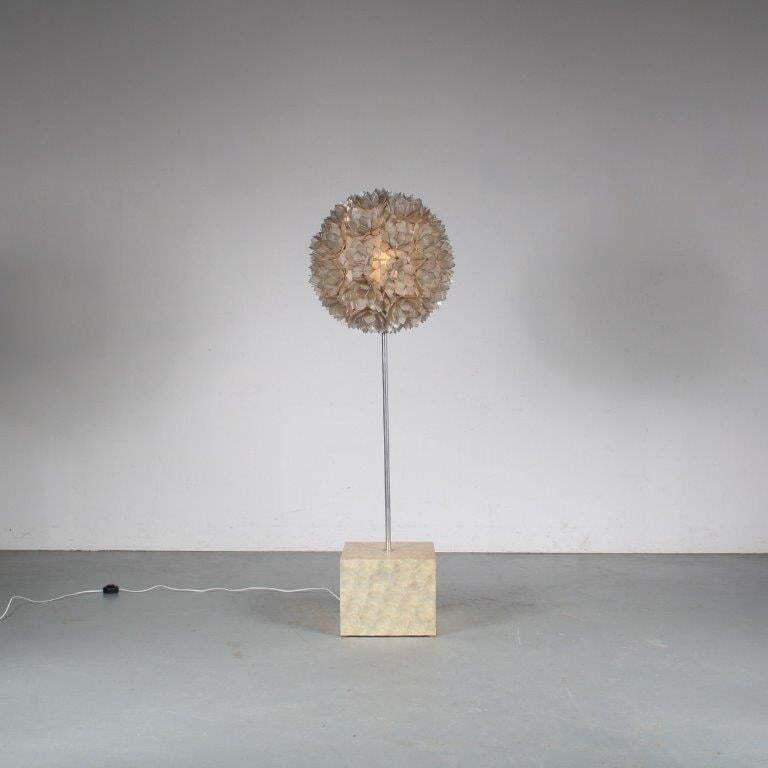 photo vinterior 1960s “Mother Of Pearl” Floor Lamp By Rausch, Germany 1960