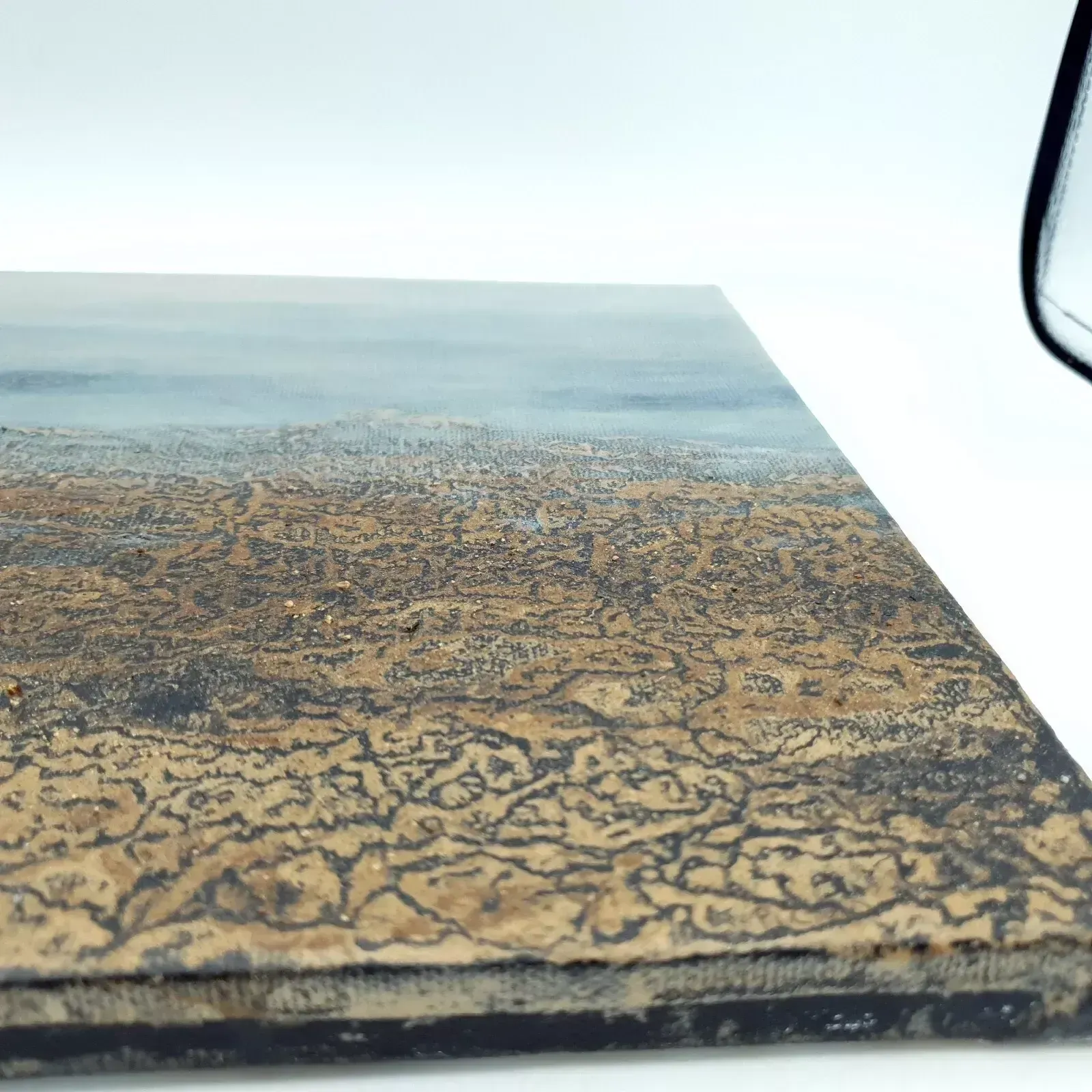 photo vintage Signed Karen Picton Mud On Canvas Original Painting Dartmoor Earth Land Inspired