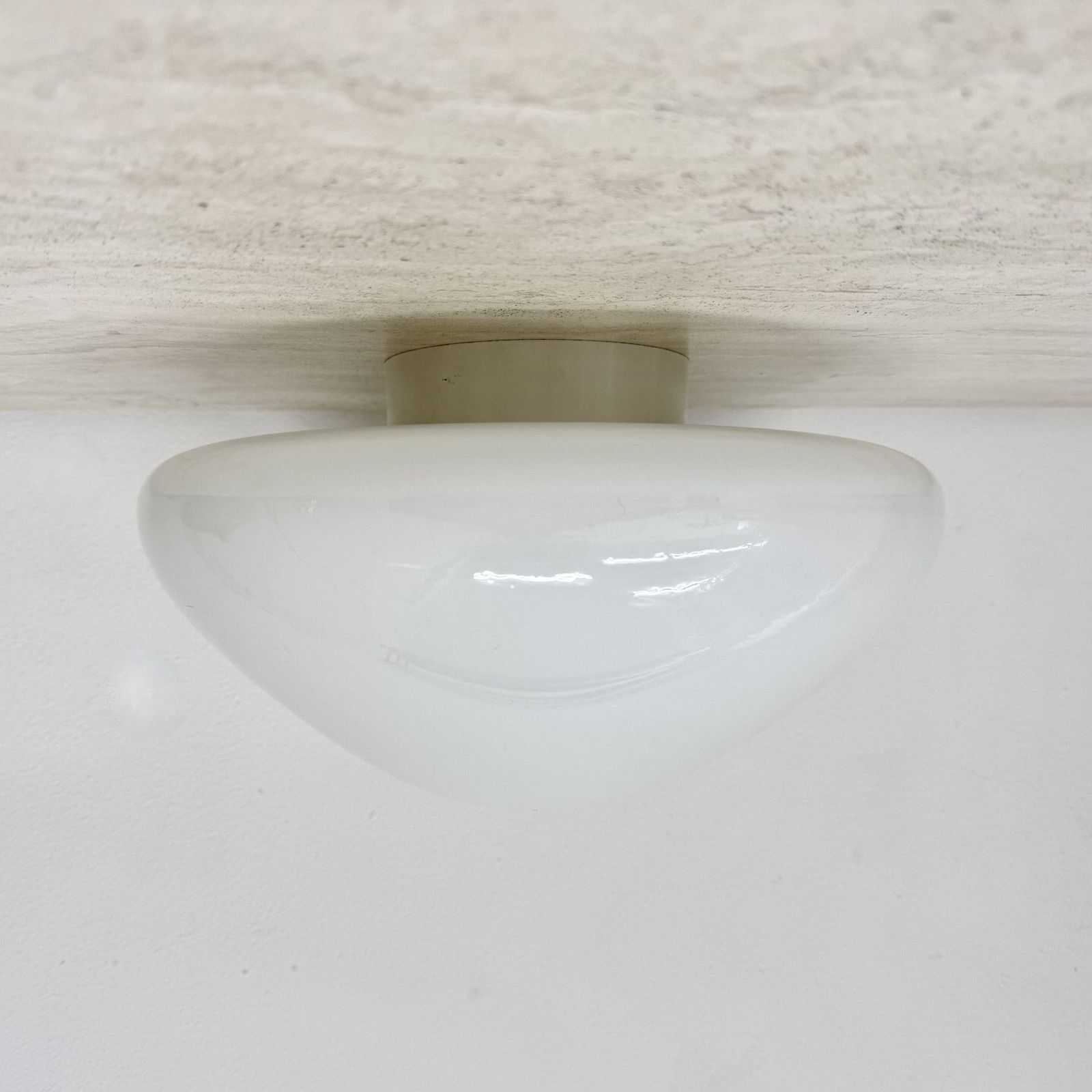 German Mid Century Glass 961 Ceiling Or Wall Lamp By Wilhelm Wagenfeld For Lindner, 1950s