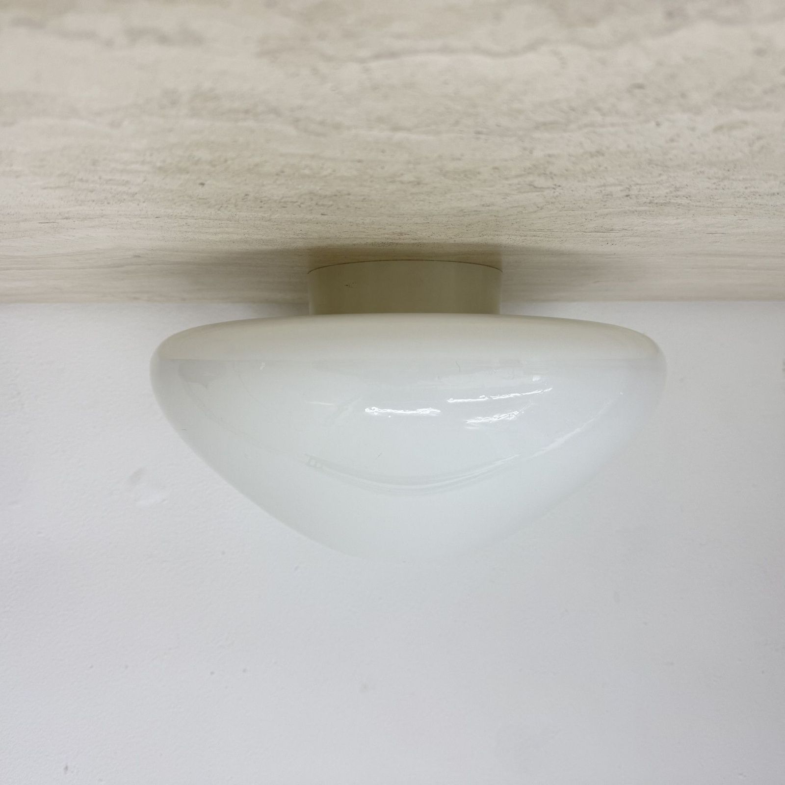 German Mid Century Glass 961 Ceiling Or Wall Lamp By Wilhelm Wagenfeld For Lindner, 1950s photo for sale