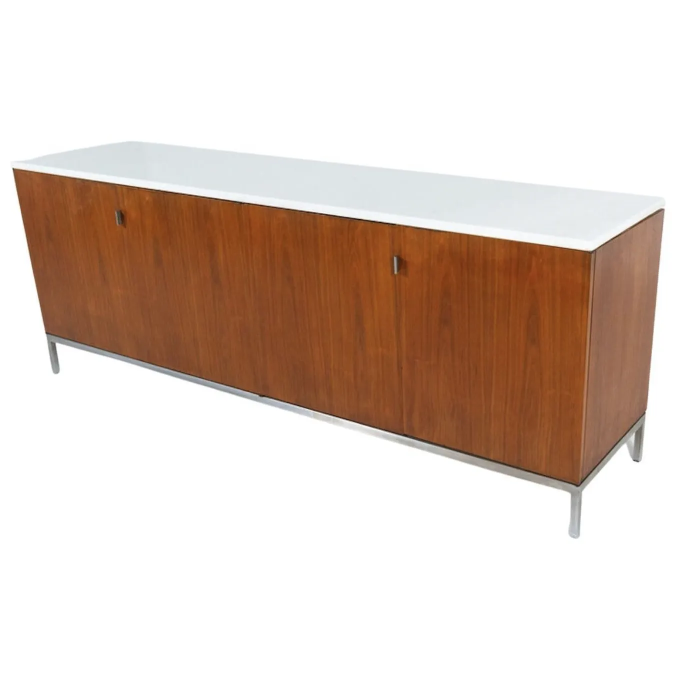 Mid Century Modern Sideboard, Wood And Marble, Italy, 1970s