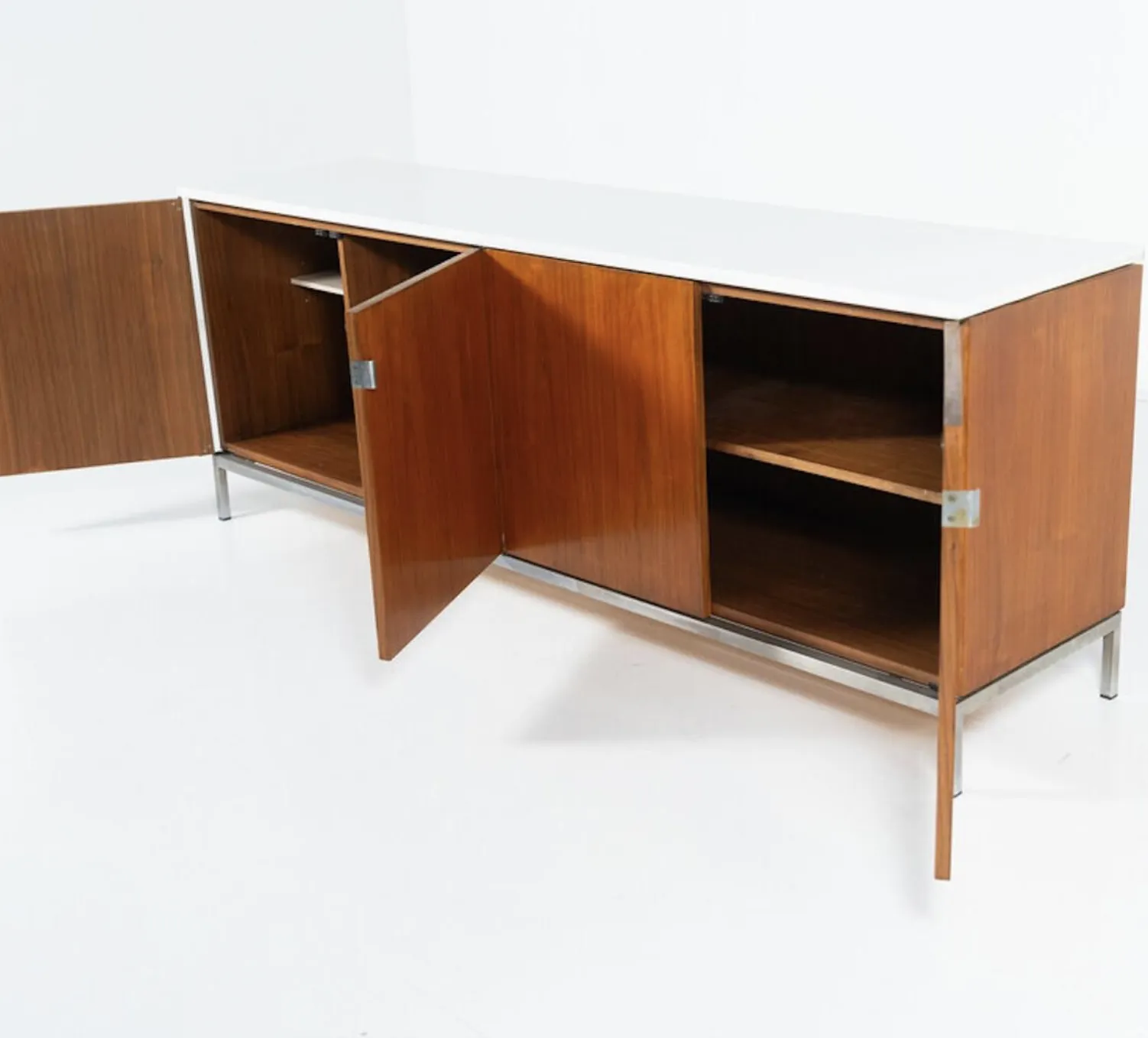 photo for sale Mid Century Modern Sideboard, Wood And Marble, Italy, 1970s