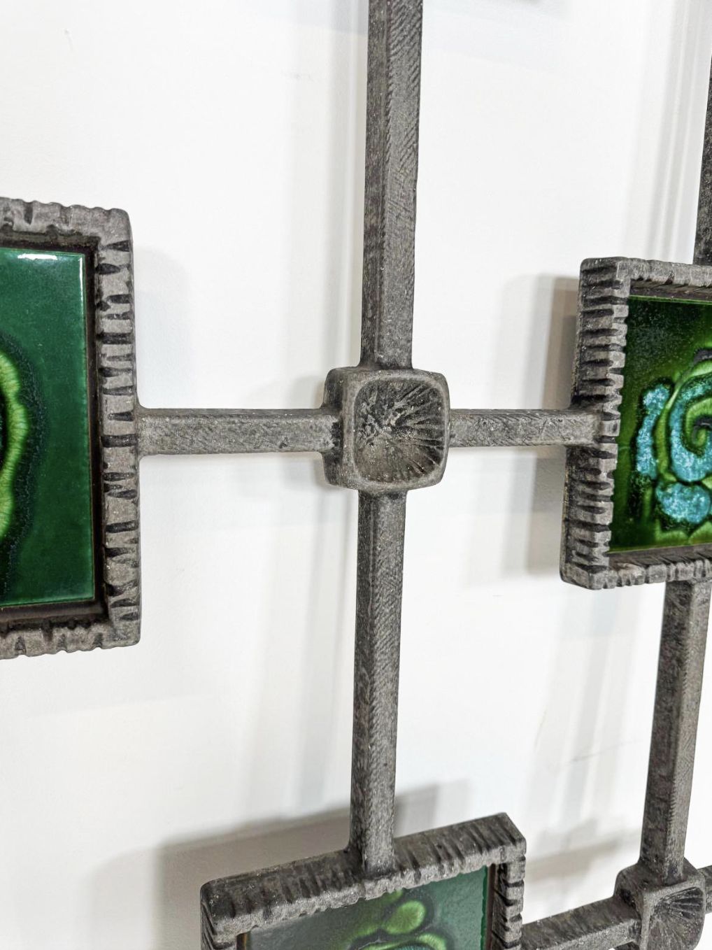 Mid Century Modern Brutalist Wall Sculpture, Ceramic And Cast Aluminium, 1970s photo furniture