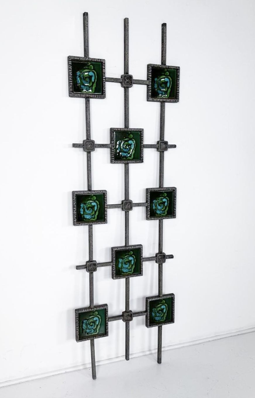 Mid Century Modern Brutalist Wall Sculpture, Ceramic And Cast Aluminium, 1970s photo 1560.0