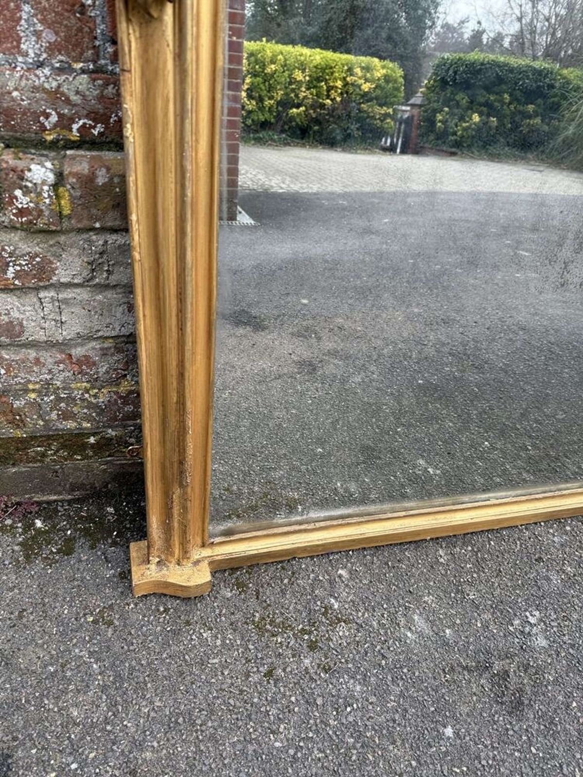 A Wonderful Large Antique English 19th C Gilt Overmantle Mirror photo for sale