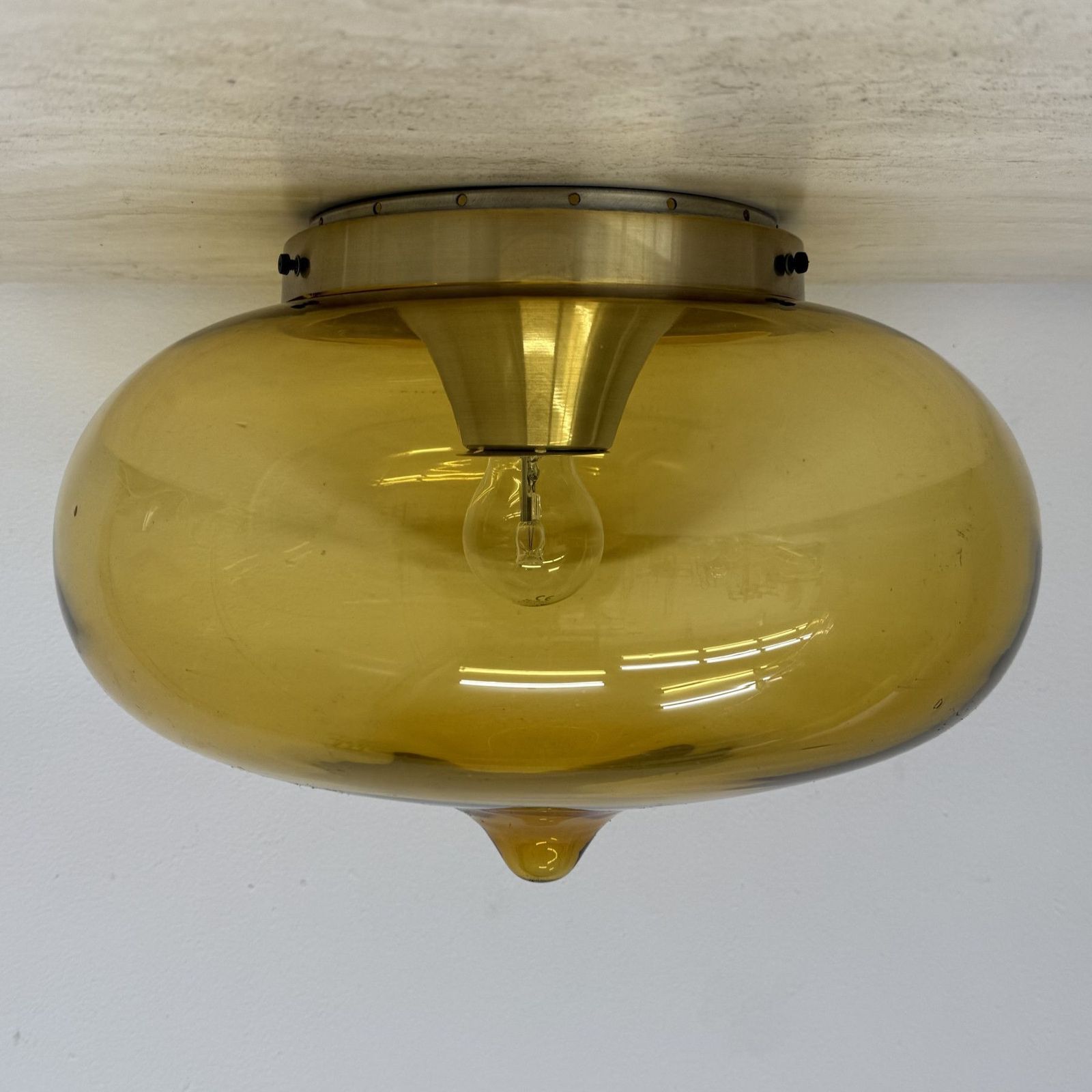 Mid Century Dijkstra Glass Ceiling Lamp Space Age, 1970’s