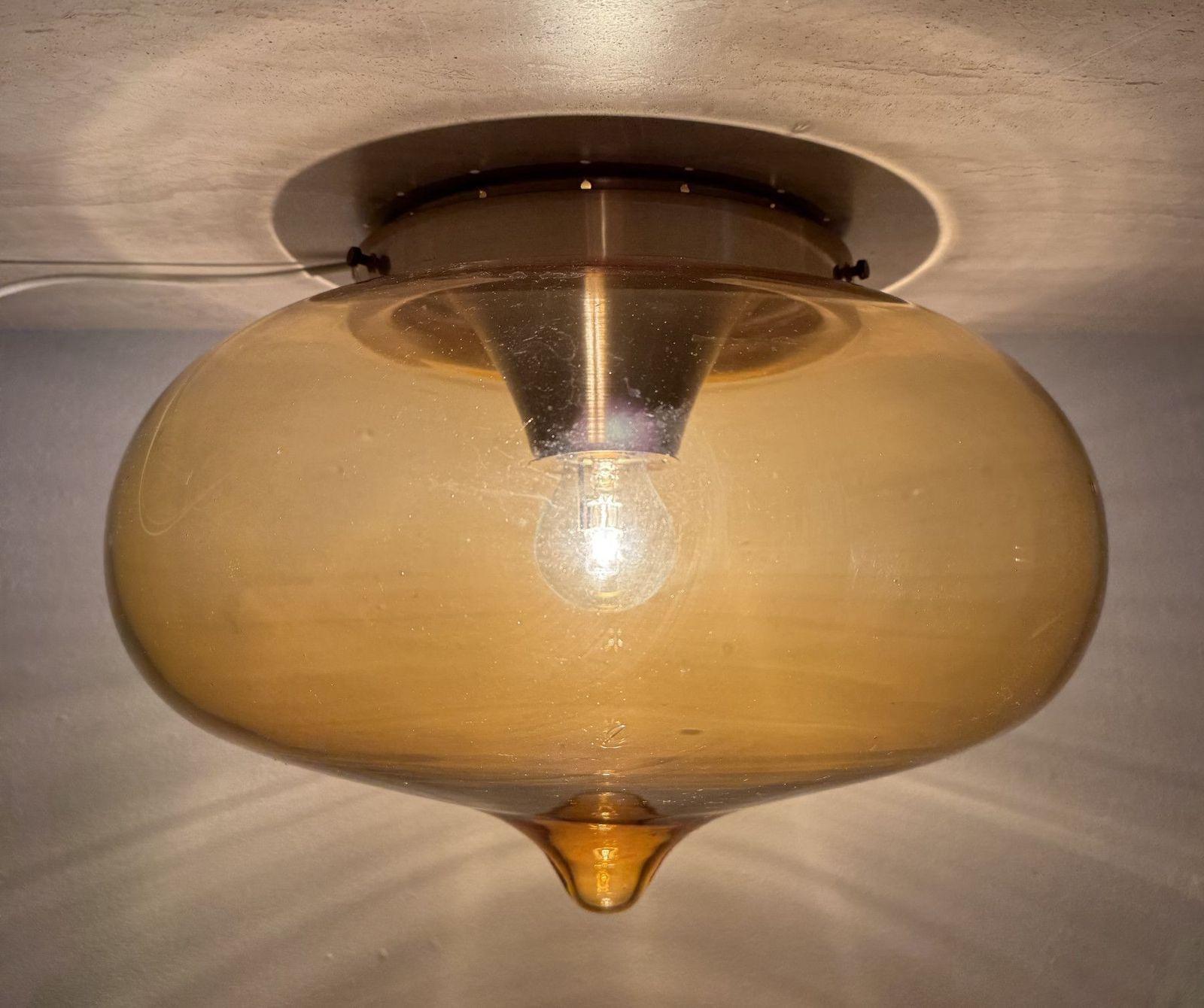Mid Century Dijkstra Glass Ceiling Lamp Space Age, 1970’s photo furniture