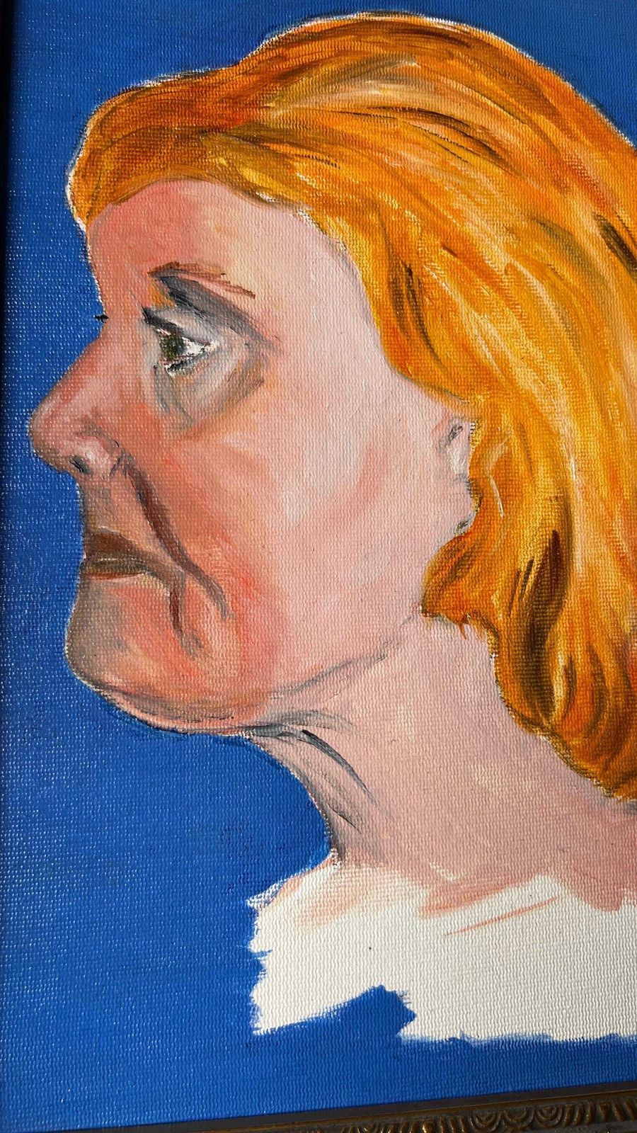 Late 20th Century Oil Painting – Dual Portrait With Vibrant Colours photo for sale