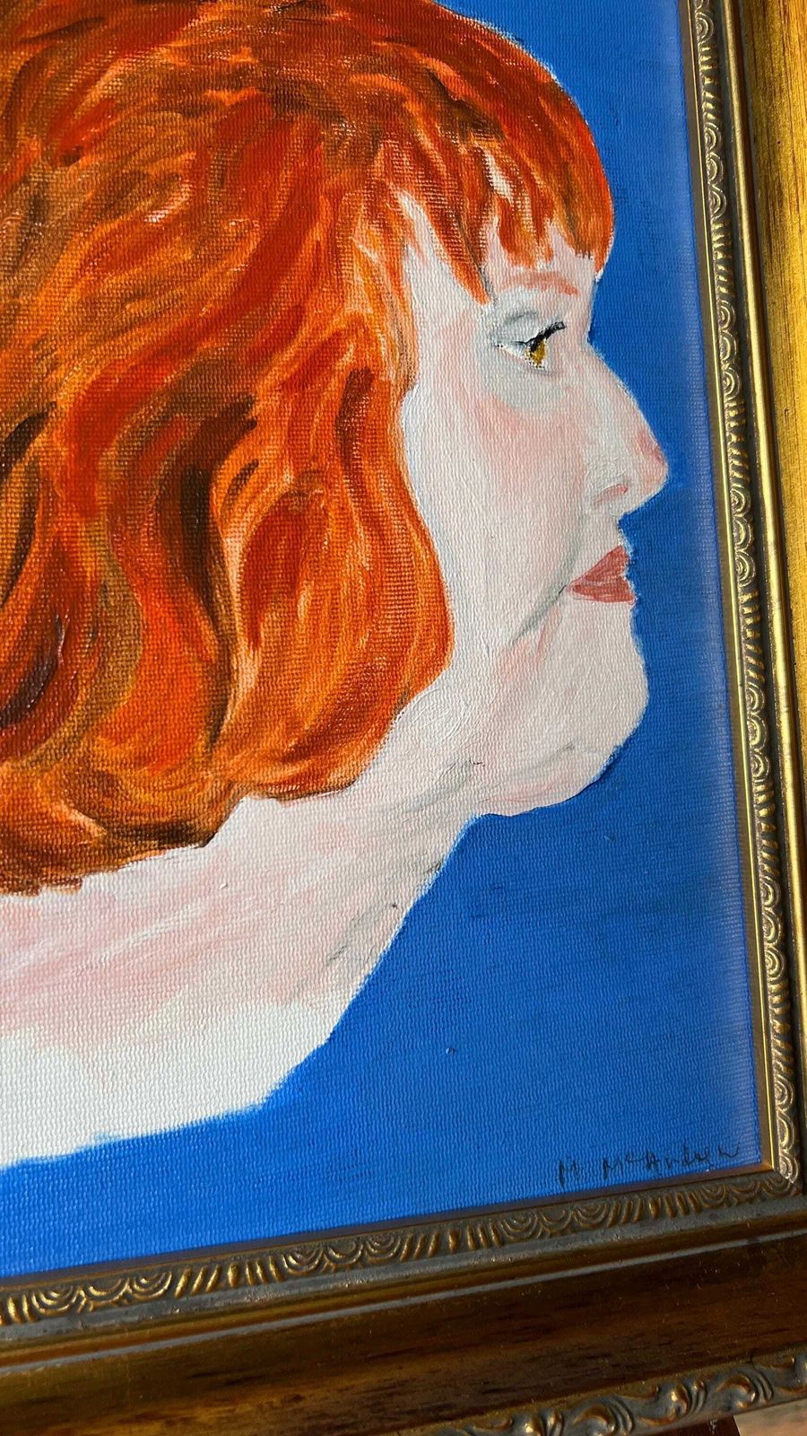 Late 20th Century Oil Painting – Dual Portrait With Vibrant Colours photo Art