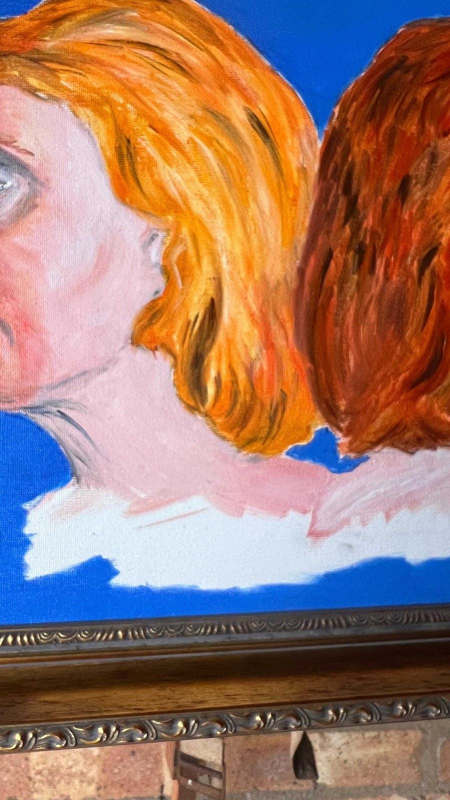 Late 20th Century Oil Painting – Dual Portrait With Vibrant Colours photo vinterior