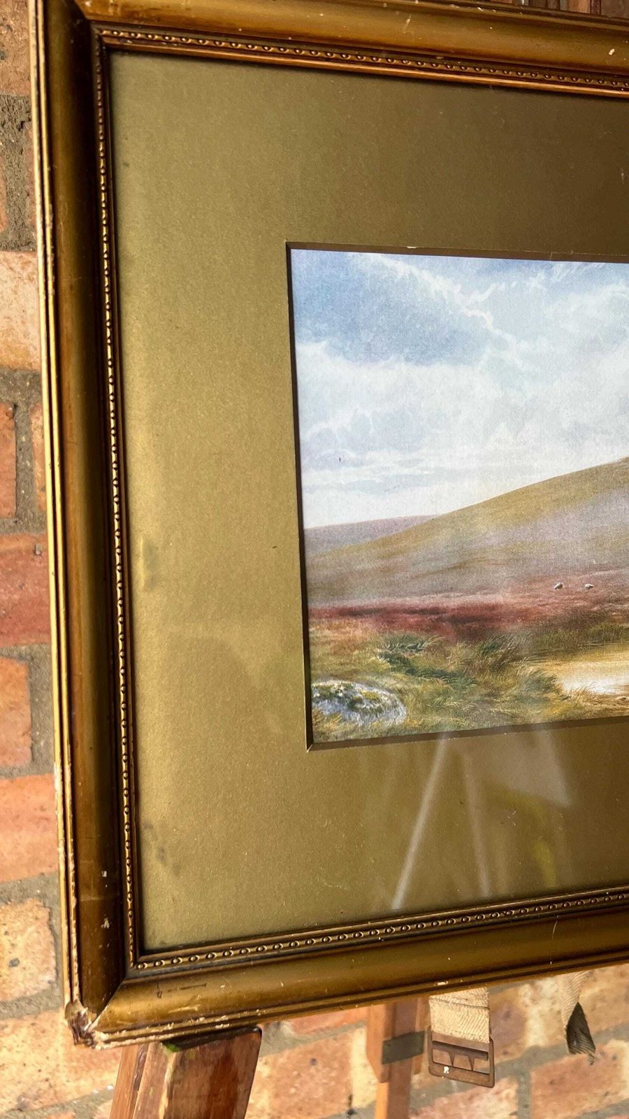 Mid Century Framed Landscape Print – Atmospheric Moorland Scene photo buy