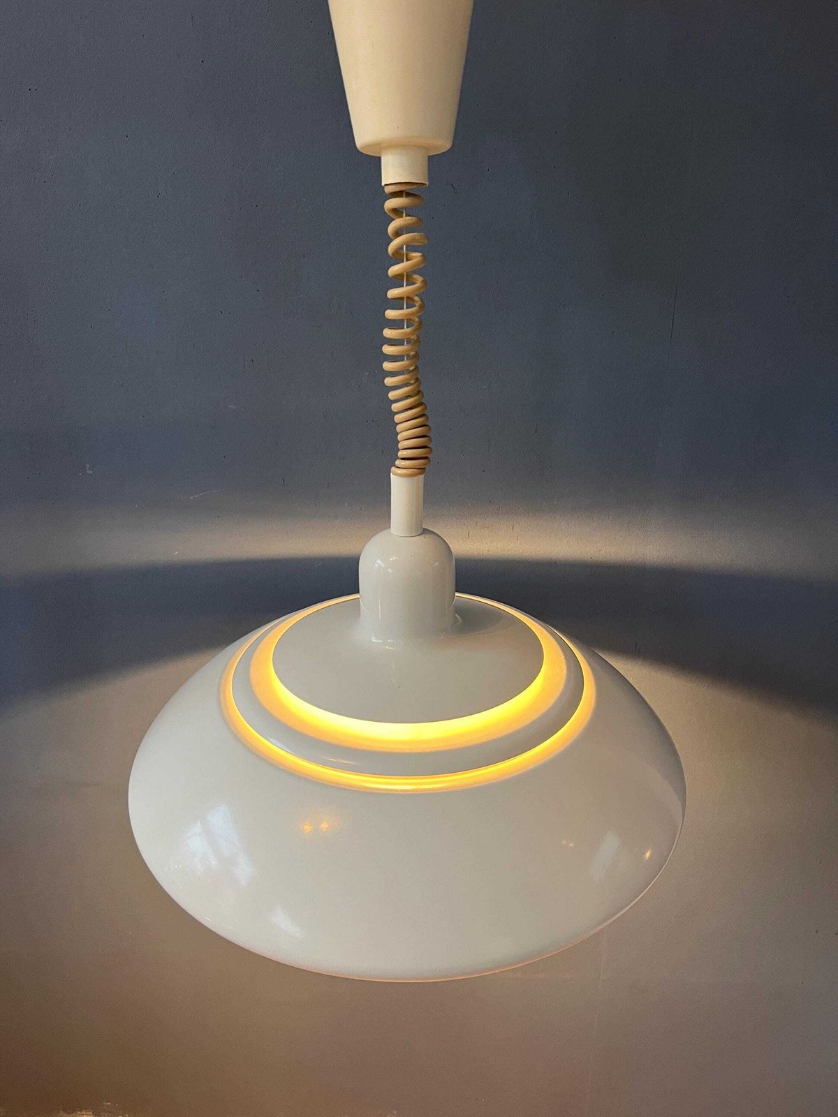 Vintage Mid Century Beige Dijkstra Pendant Lamp photo furniture