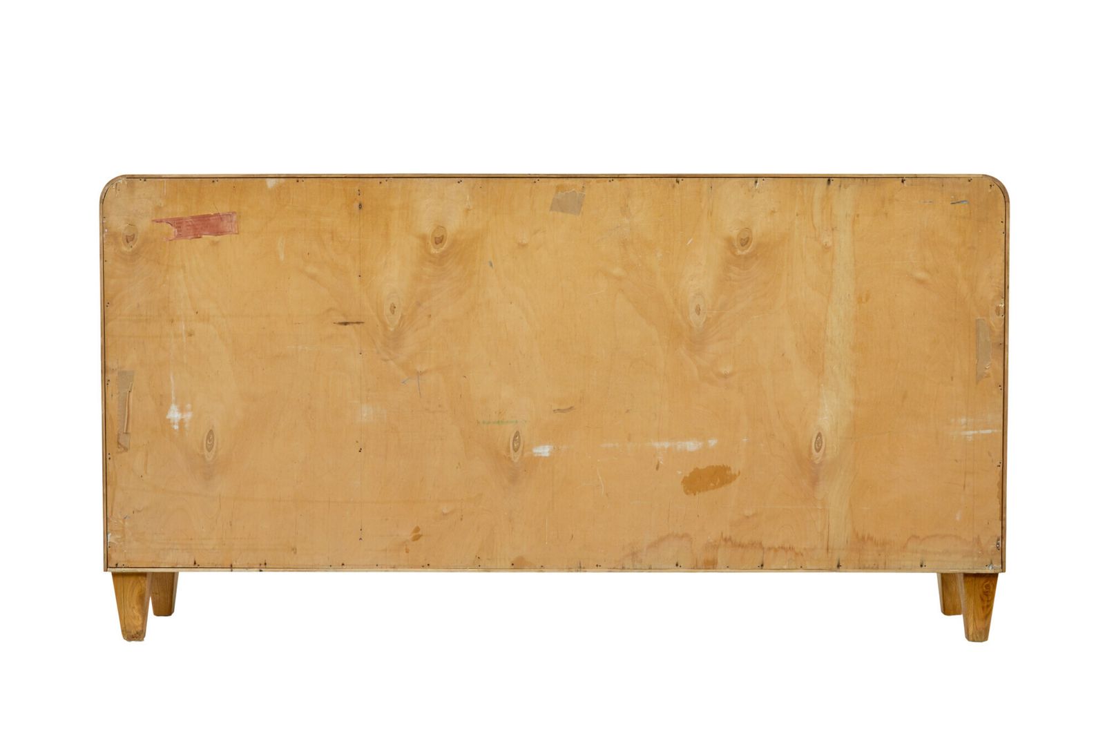 Swedish Mid Century Burr Elm Low Open Bookcase photo for sale
