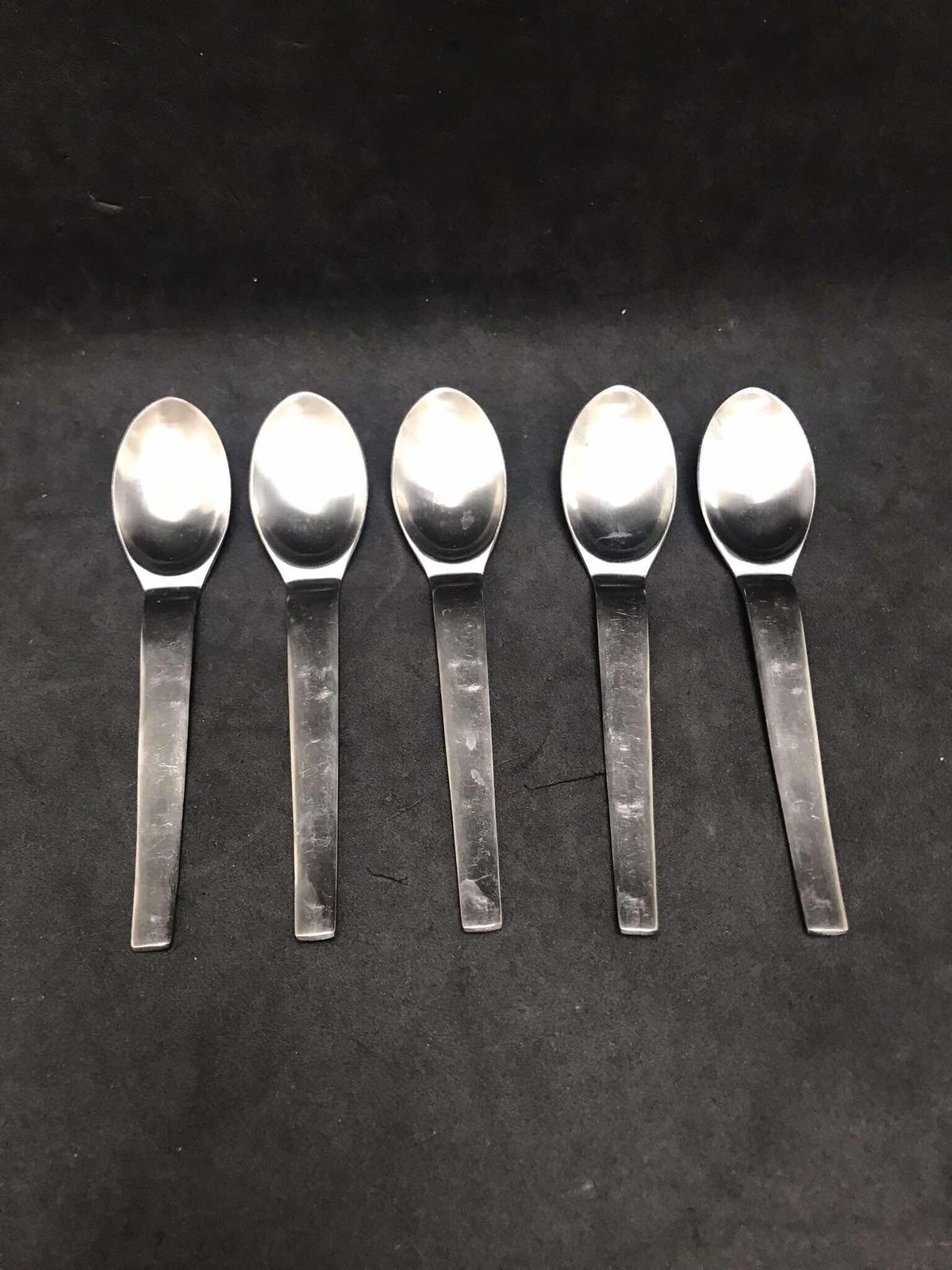 Modernistisch Bestek Losse Kleine Lepels Set Van 5 – Carl Auböck Design Voor Morinox En Amboss, Jaren 1950, Post Modern Lunik 2060, Oostenrijks Design photo 138.0