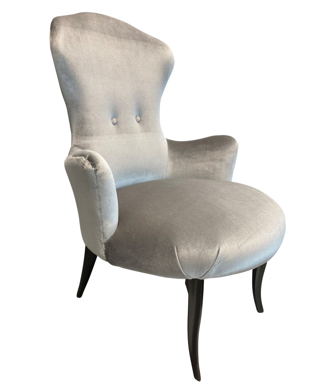 A Pair Of Italian Mid Century Bedroom Chairs In Velvet photo for sale