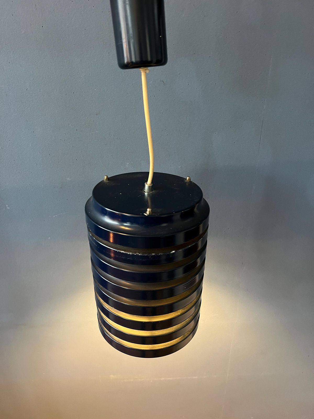 Vintage Blue Danish Mid Century Pendant Lamp photo 358.0