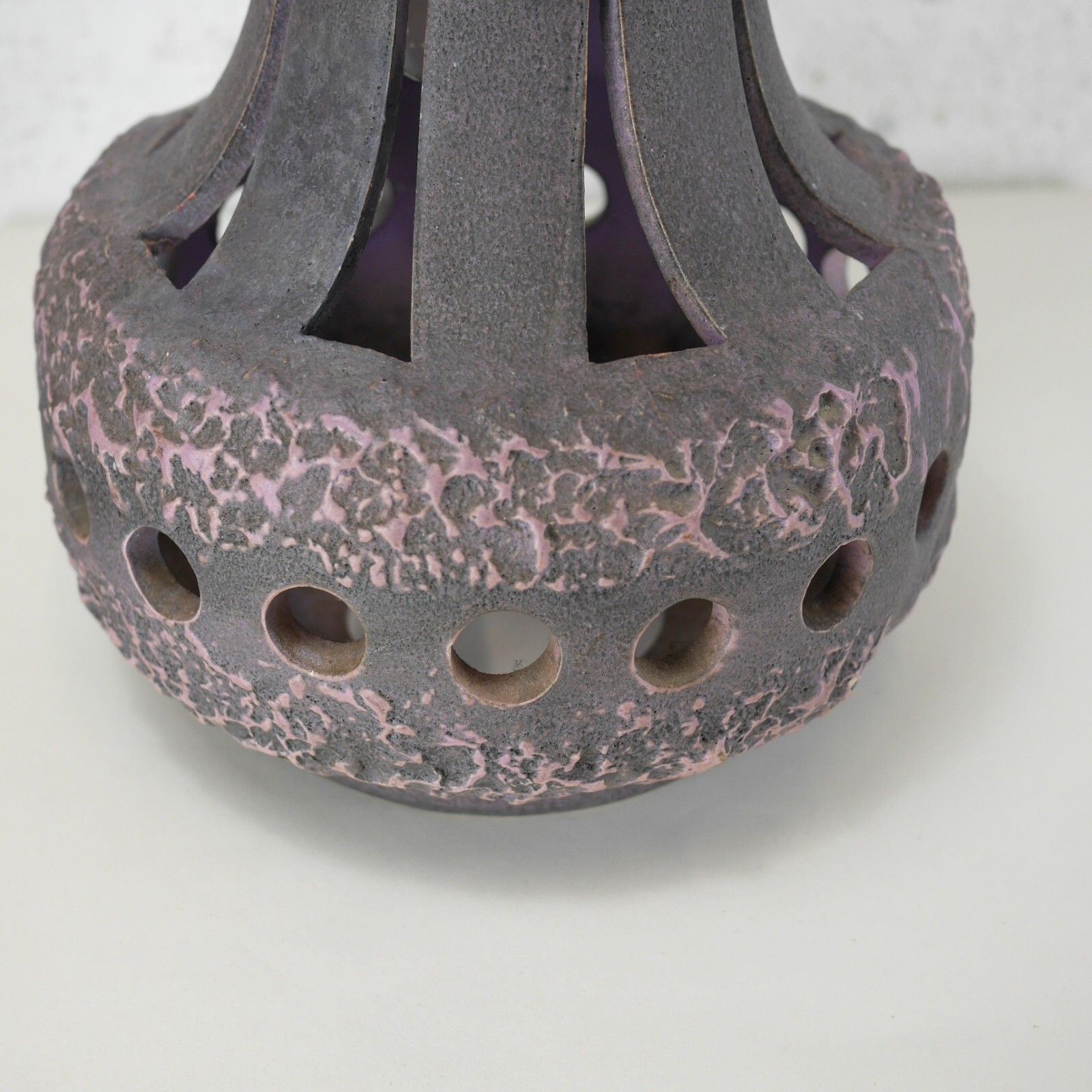 Lighting Large Vintage Mid Century Fat Lava Studio Pottery Floor Lamp West German #102641 photo