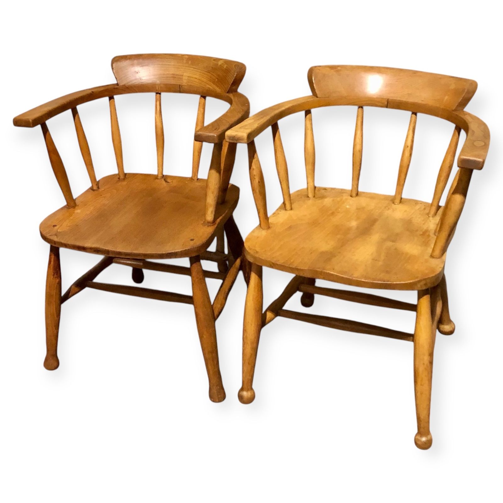 Handsome Pair Of Vintage Desk Chairs / Smokers Bows photo furniture