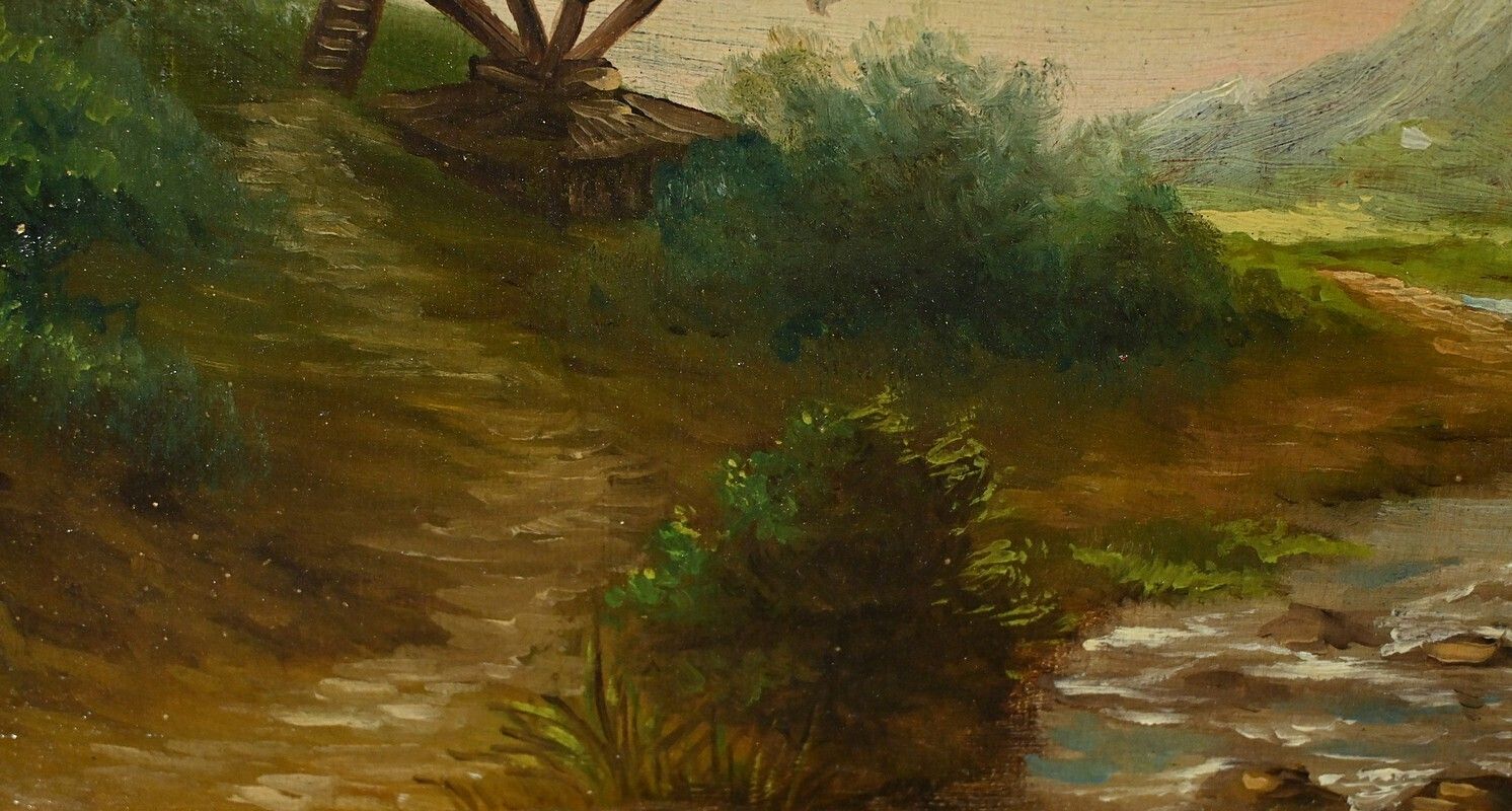 Oil On Canvas “The Mill” By N. Okolowicz – Early 20th Century photo buy