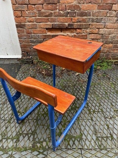 1950's Infants Childs School Classroom Desk With Seat photo furniture