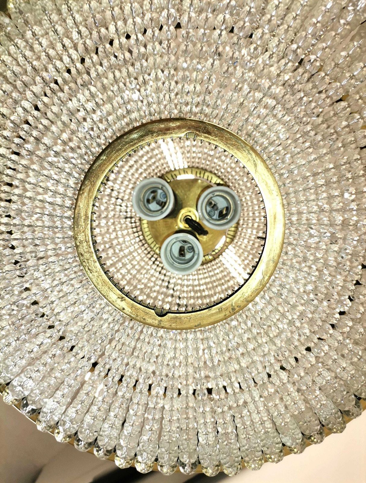 Vintage Brass & Swarovski Crystal Chandelier / J.L Lobmeyr 60s Austria photo 4002.0