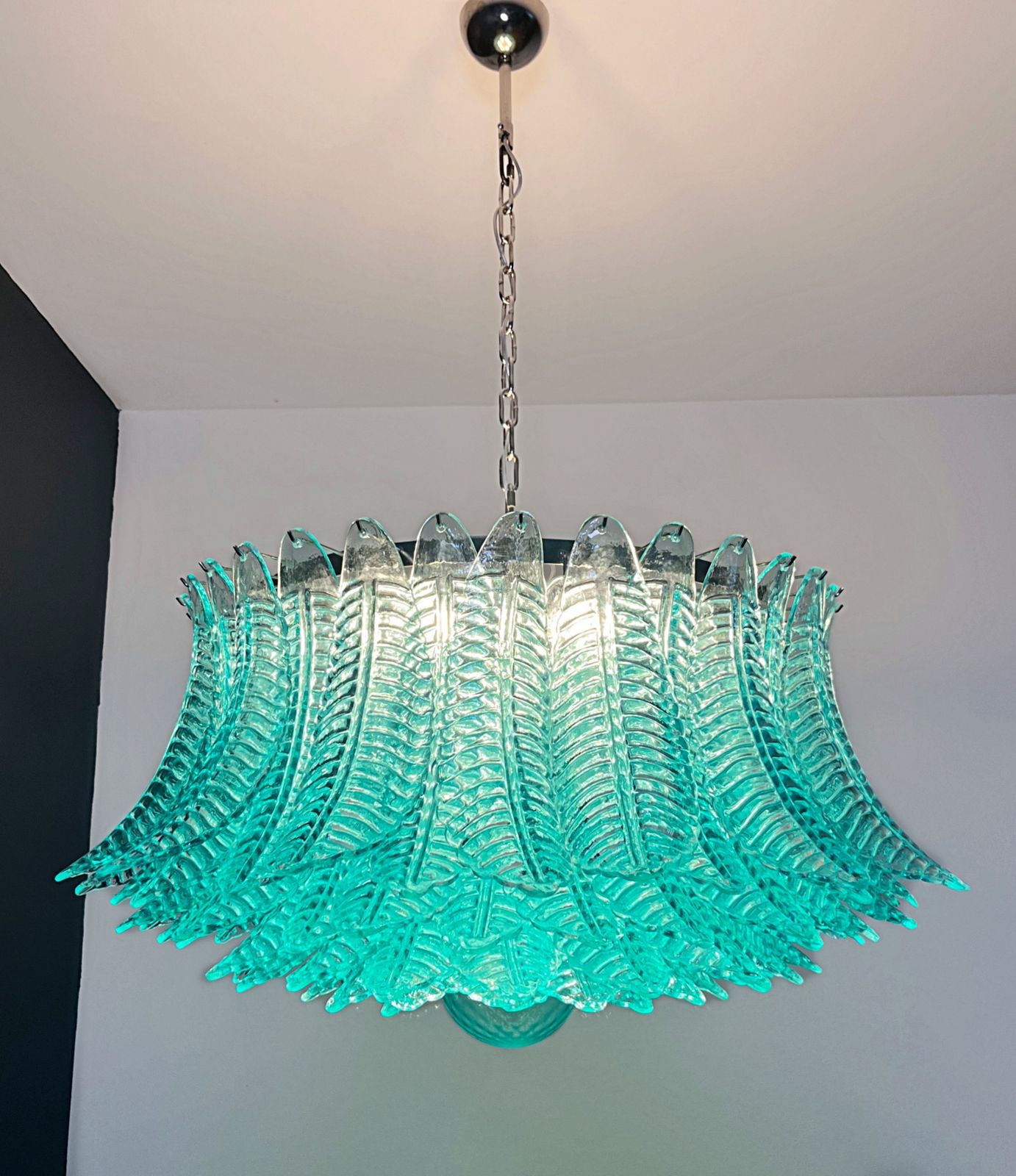 photo furniture Large Murano Glass Chandelier  100 Turquoise Felci Glasses