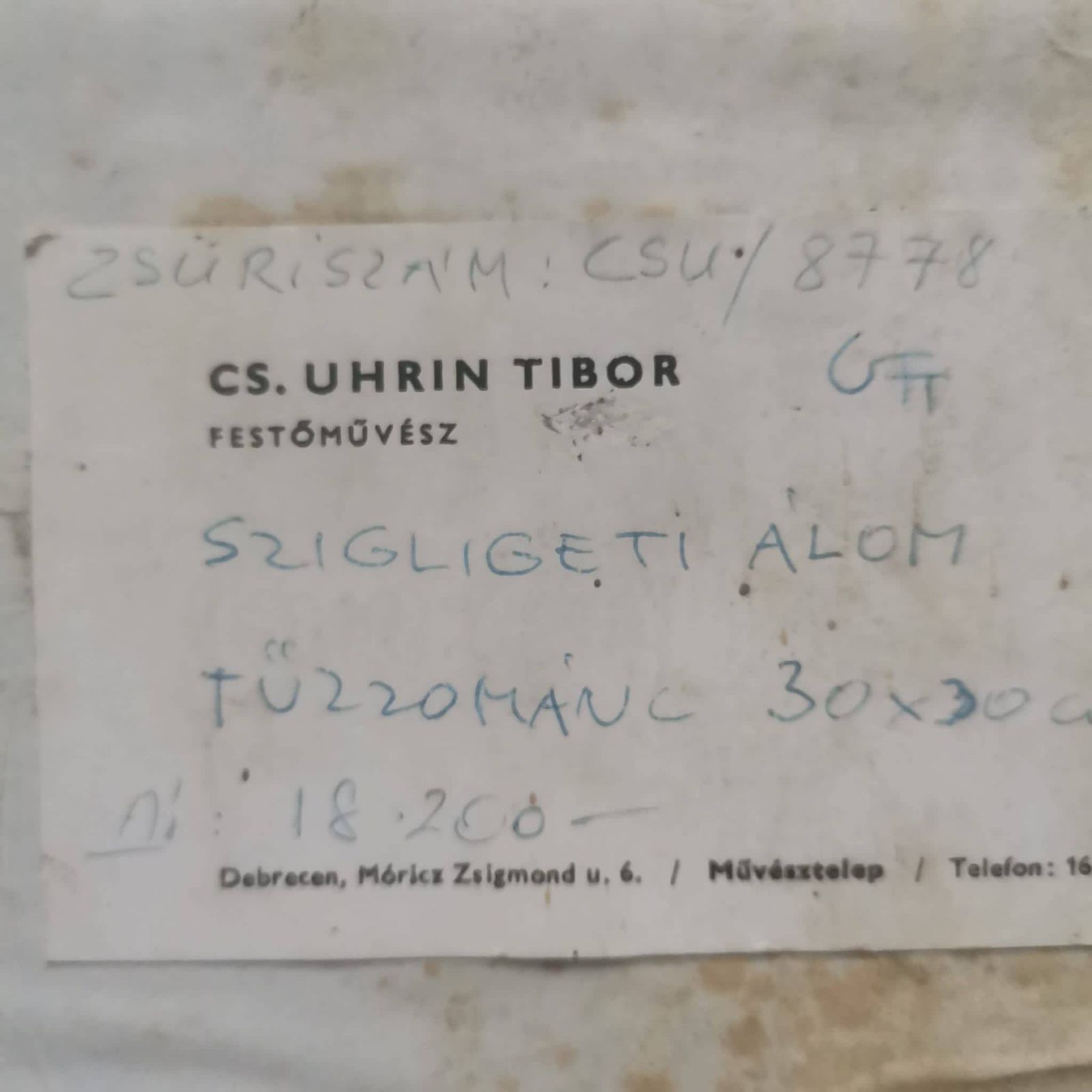 Collectible Hungarian Artist Cs Uhrin Tibor Painting On Tile: Bold, Figurative, In Vivid Oranges And Blues   Stunning Artwork photo buy