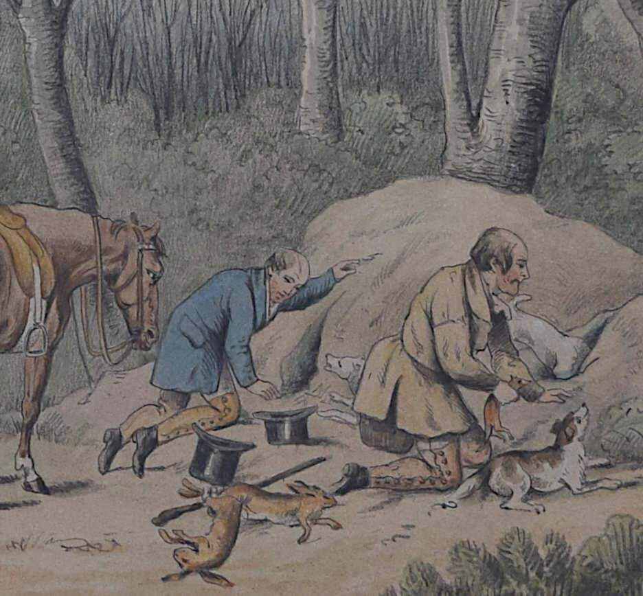 Poachers Ferretting Rabbits, Watercolour After Samuel Alken Jnr. photo furniture