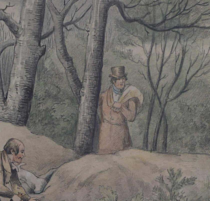 Poachers Ferretting Rabbits, Watercolour After Samuel Alken Jnr. photo for sale
