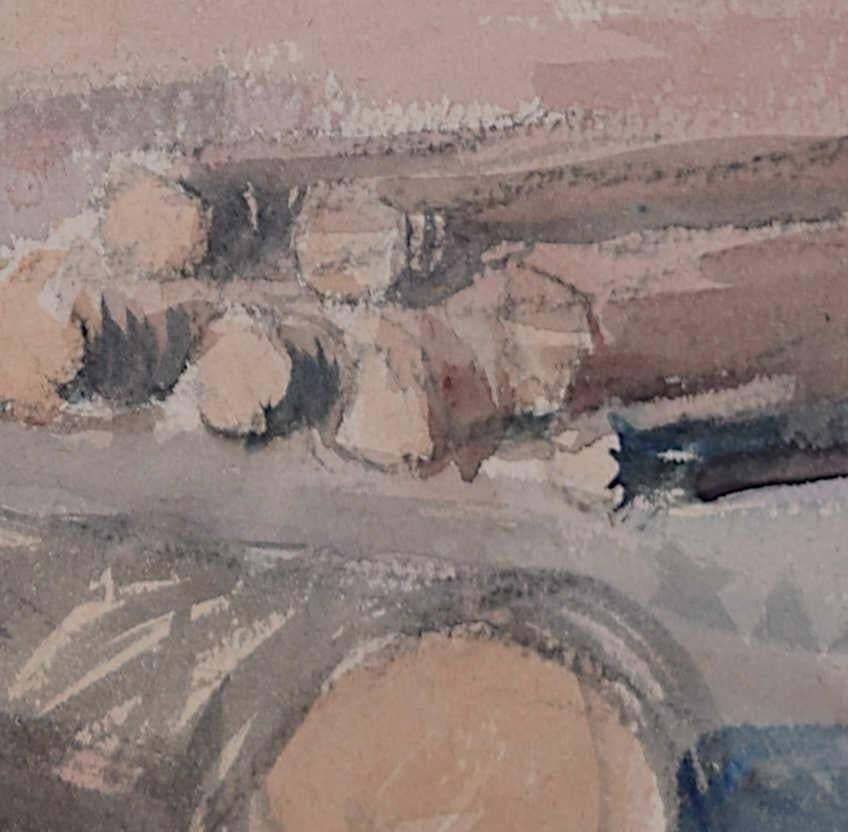 Lone Woodcutter, Watercolour By George Bissill photo 1404.0