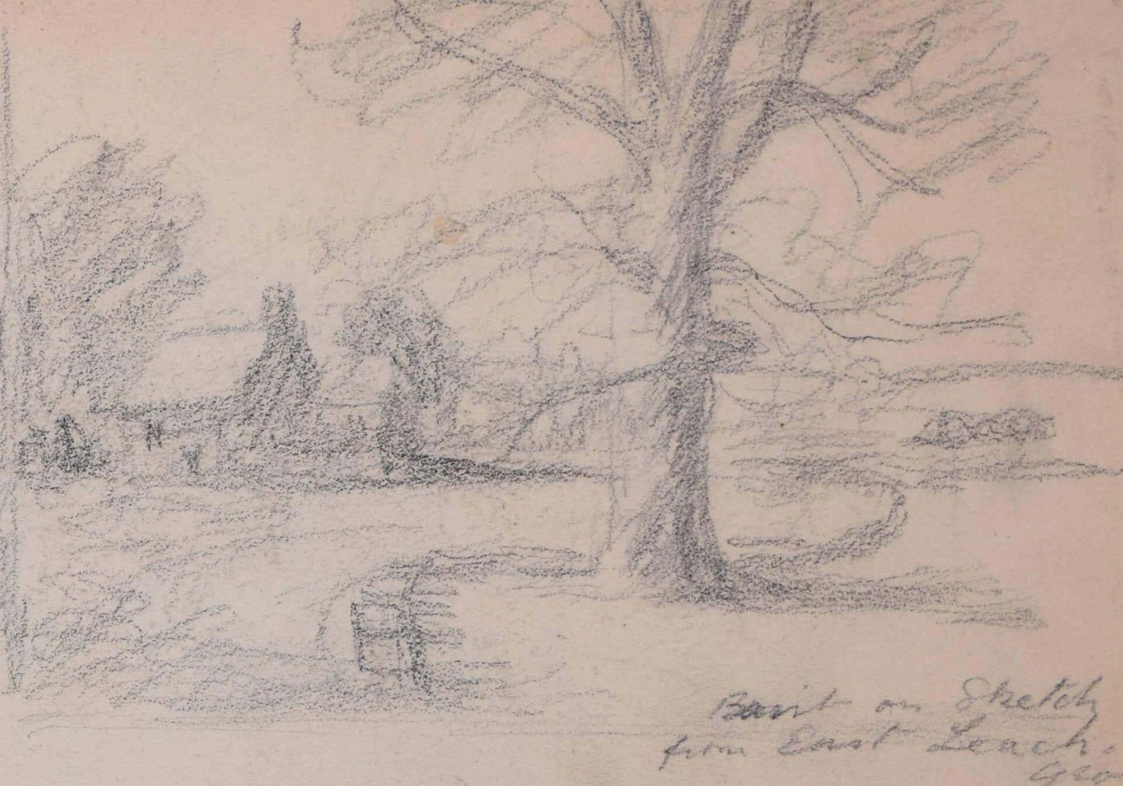 Study For Oil Painting Of Coombe, Hampshire, Pencil Sketch By George Bissill photo furniture