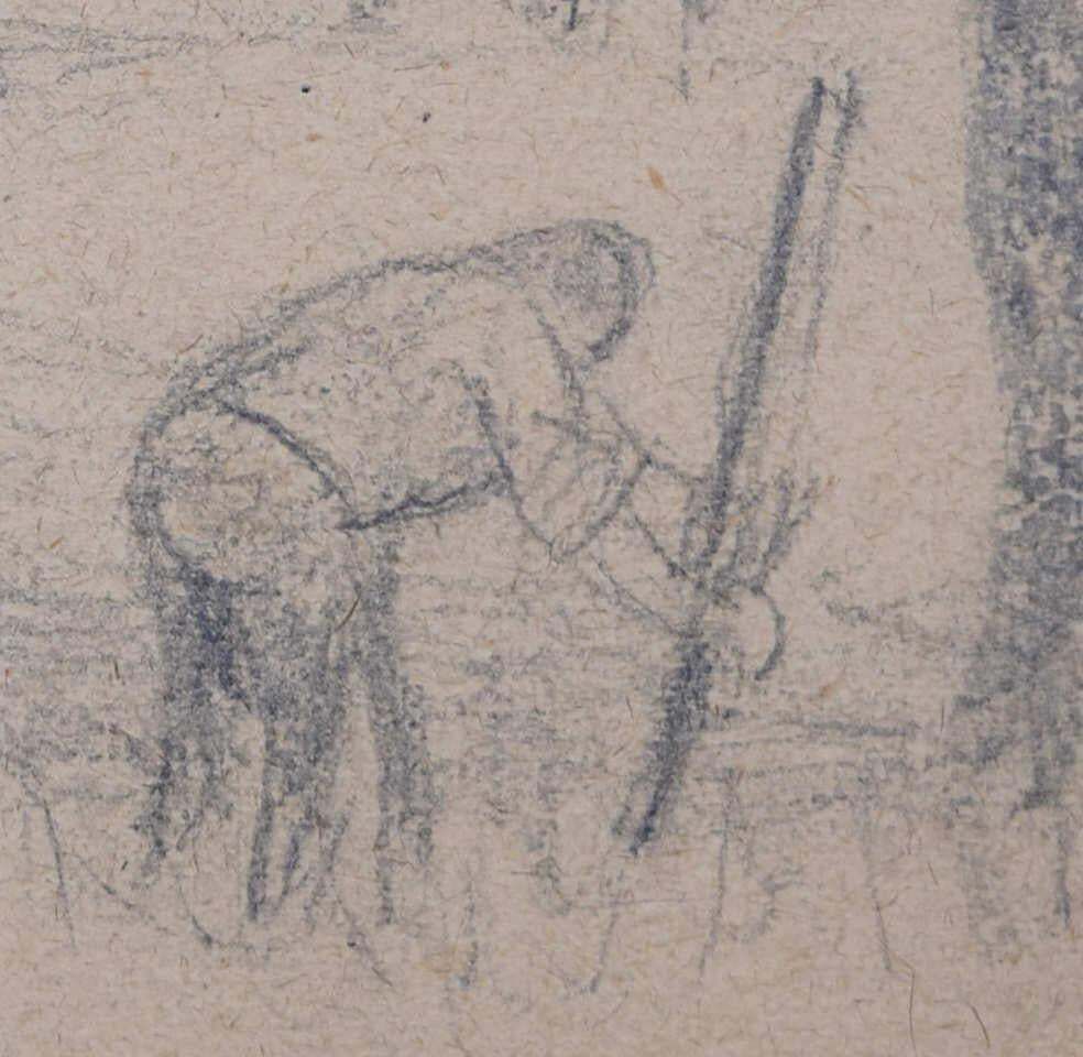 Tending To The Fences, Pencil Sketch By George Bissill photo furniture