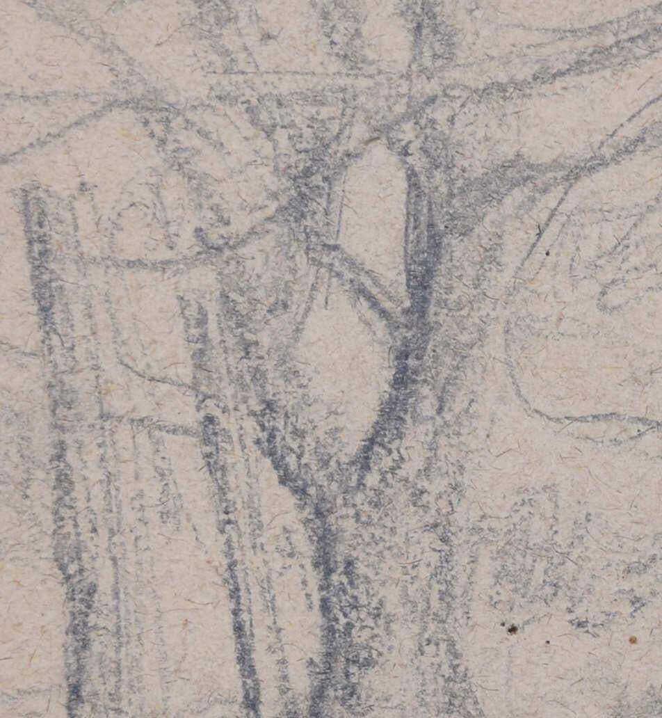 Tending To The Fences, Pencil Sketch By George Bissill photo for sale
