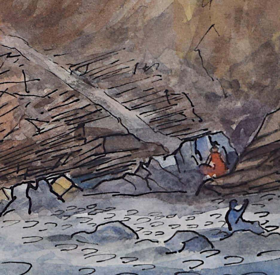 Exploring The Lake District, Watercolour By George Bissill photo Art