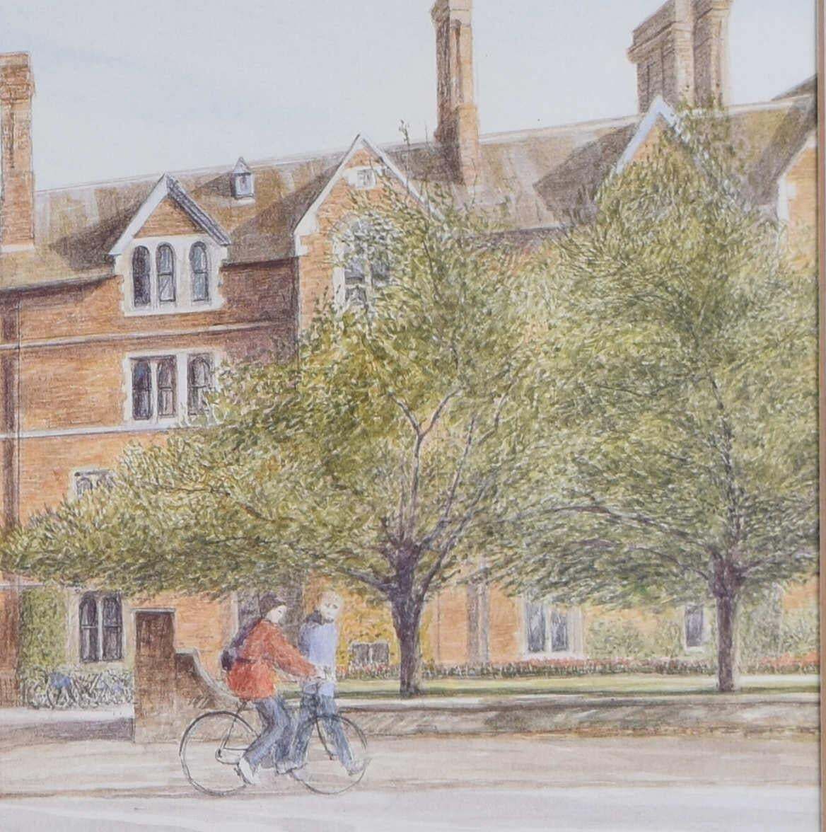 Selwyn College, Cambridge, Lithograph By Jane Carpanini C.2000 photo Art