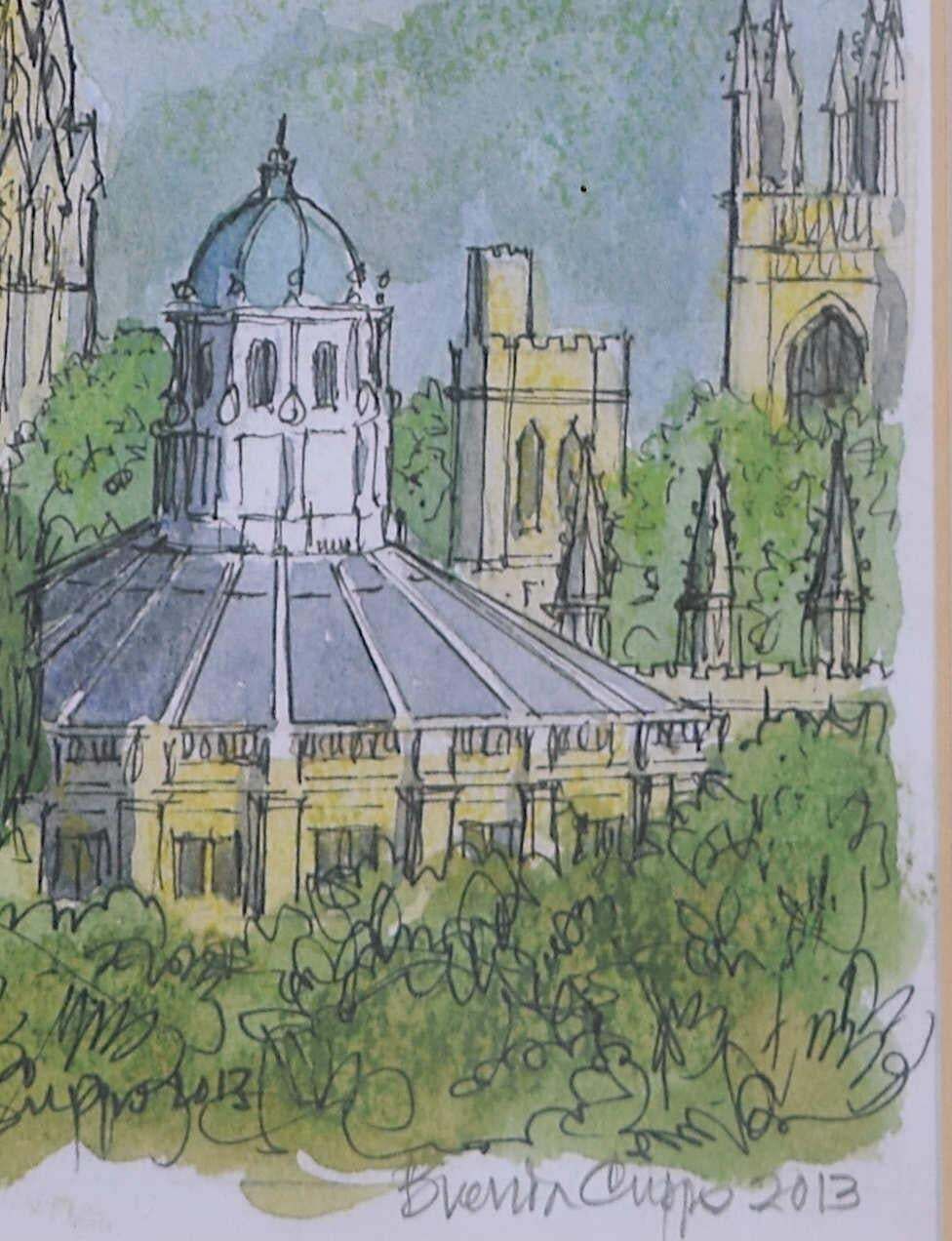 Oxford Spires, Lithograph By Brenda Cripps 2013 photo 229.0