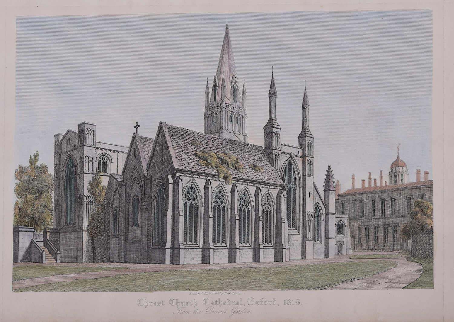 Christ Church Cathedral, Oxford, Engraving By John Cowey