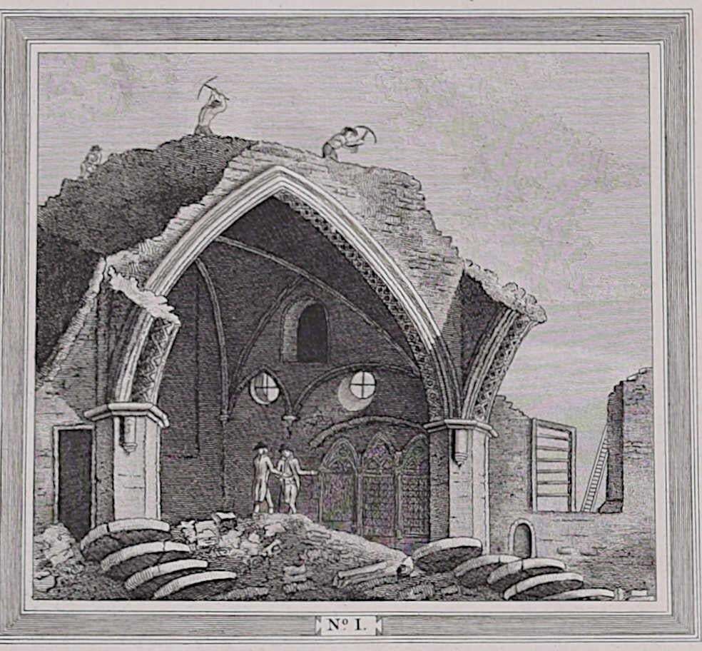 The Chancel Of Chatham Church, Kent, Engraving By James Basire 1790 photo for sale