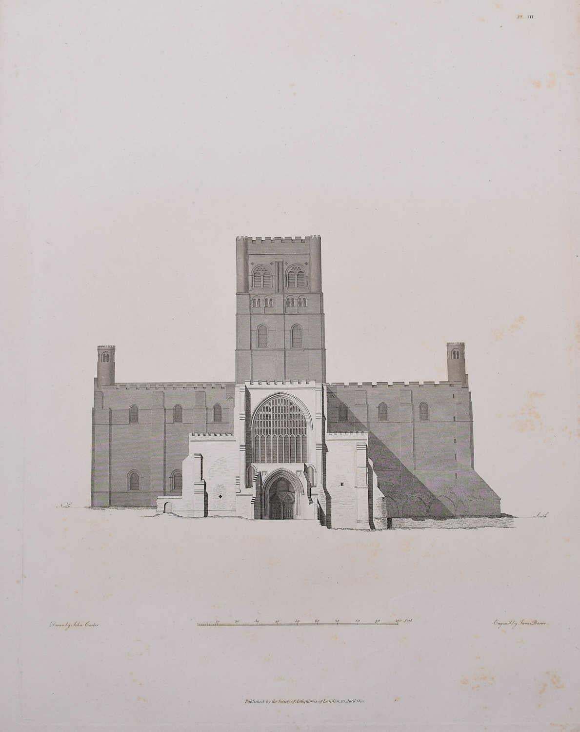 St Albans Cathedral, Engraving By James Basire 1810