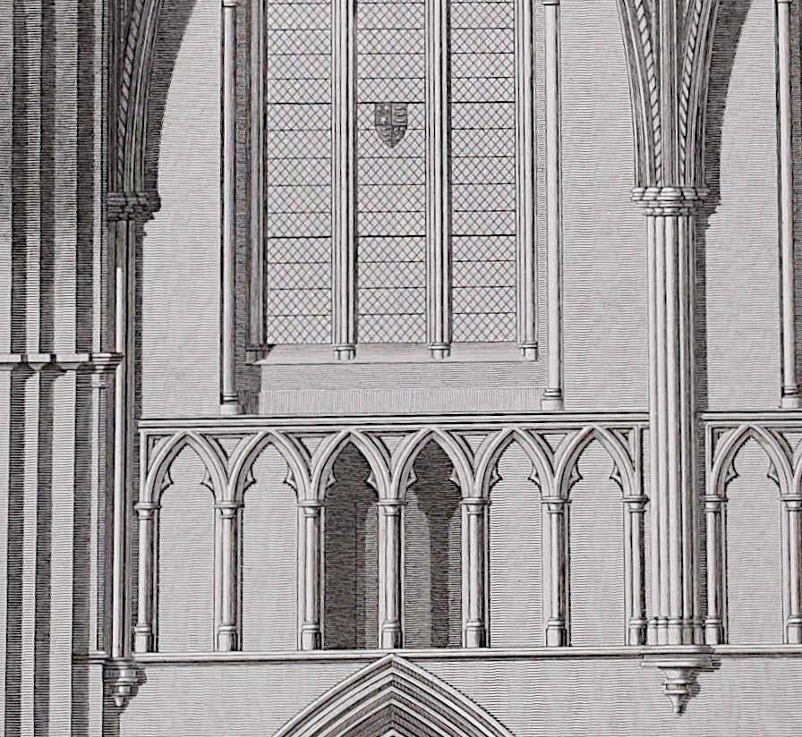 Architectural Details Of St Albans Cathedral, Engraving By James Basire 1810 photo for sale